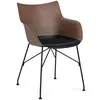 Kartell Chaise Avec Accoudoirs Q/Wood (Foncé, Base Noire - Frêne, Poly...