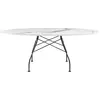 Table Glossy - marbre blanc - noir - oval Kartell