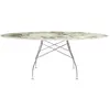 Table ovale effet marbre Symphonie et chromé 192x118 Glossy - Kartell