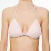La Perla - Haut de maillot de bain triangle Waves rose clair/argenté 8...