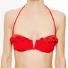 La Perla - Haut de maillot de bain bandeau Ruffled Jade rouge 85 B