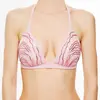 La Perla - Haut de maillot de bain triangle paddé Strass rose poudré T...