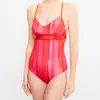 La Perla - Maillot 1 pièce Summer Stripe à rayures rouge T.80A