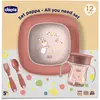 CHICCO, Coffret Repas 12m+, Rose