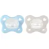 Chicco Lot de 2 tétines en silicone Dual Soft - Pour bébé garçon de 2 à 6 mois - Bicolore - Favorise la respiration et favorise le bon développement de la bouche
