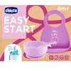 Chicco Easy Start Set Vaisselle Silicone Rose 6M+
