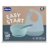 CHICCO, Set De Repas Avec Bol En Silicone 6m+, Blue