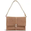 Coccinelle - Sac porté épaule  Dorian en daim nude - 34x24x13 cm OS