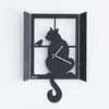 ARTI E MESTIERI horloge murale à pendule GATTO ALLA FINESTRA (Noir - M...