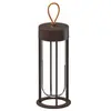 FLOS lampe de table IN VITRO UNPLUGGED (3000K, marron foncé - aluminium et verre)