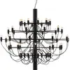 FLOS lampe à suspension 2097/50 (Noir avec ampoules claires - Acier)