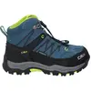 Chaussures CMP Kids Rigel Mid WaterProof bleu noir vert fluo enfant - 36