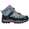 Chaussures CMP Kids Rigel Mid WaterProof gris bleuté noir rose enfant - 33