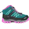 CMP Kids Rigel Mid WP - Chaussures randonnée enfant Lake / Pink Fluo 37