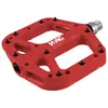 Wag Pédales Flat VTT Rouges en Résine Composite avec Axe Chromoly et 10 PIN