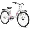 Myland Vélo Vicolo 24.1 Blanc-Fuchsia 24' 1V avec Cadre en Acier et Freins V-Brake