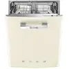 SMEG Lave vaisselle encastrable 60 cm Année 50 créme STFABCR3