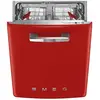 SMEG Lave vaisselle encastrable 60 cm Année 50 rouge STFABRD3