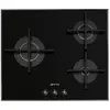 Smeg Linea PV163B3 plaque Noir Intégré 60 cm Gaz 3 zone(s)