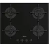 SMEG Plaque gaz PV264B, 4 foyers, Semi-affleurant ou affleurant