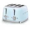 Smeg - grille-pains 4 fentes 950w bleu azur  tsf03pbeu - années 50 tsf03pbeu