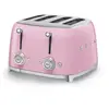 Smeg - grille-pains 4 fentes 950w rose  tsf03pkeu - années 50