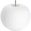 Kundalini kdln Lampe de table LED Kushi, blanc/cuivre, Ø 17 cm, verre