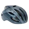 MET Rivale MIPS Vélo Hel Unisexe, Bleu Marine argenté Brillant, M