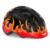 MET Hooray Black Flames/Glossy XS (46-52 cm) Casque de vélo enfant