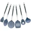 Ensemble de 6 ustensiles de cuisine en silicone avec support pierre go...