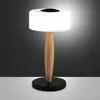 Fabas Luce Lampe de table LED Elea, noir, hauteur 29 cm, verre, bois