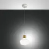 Fabas Luce Suspension LED Kino, à 1 lampe, blanc, verre, variateur gra...