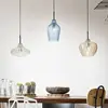 Fabas Luce Suspension Olbia, linéaire, à 3 lampes, ambre/bleu/beige, v...