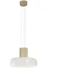 Fabas Luce Suspension LED Lunar, blanc/or, verre, CCT, à intensité var...