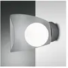 FABAS LUCE Applique murale à led moderne en métal verre soufflé adria-p - silver