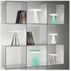 Fabas Luce Neutra Lampe de table à del intégrée Verre nickel satiné