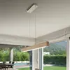 Fabas Luce Lustre et plafonnier à LED bois clair et métal salon cuisine Badia-S