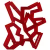 EMPORIUM bibliothèque et support CD/DVD MACRAMÈ (Rouge - Méthacrylate transparent)