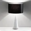 Selène Lampe table Costa Rica abat-jour noir, pied blanc