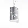 Selène Suspension Papiro avec abat-jour en verre Ø 15 cm, argenté
