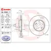 Disque de frein BREMBO 09.D280.11 avant, ventilé, 1 pièce