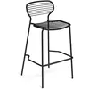 Emu - Tabouret haut empilable Apero - Noir - Acier verni - Designer Ma...