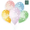 RueDeLaFete 5 Ballons Imprimé Joyeux Anniversaire - 33 Cm - Pastel