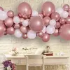RueDeLaFete Kit Guirlande De Ballons - Blanc et Rose Gold
