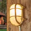 Moretti Luce Applique murale d'extérieur ovale Bengt laiton, verre opa...