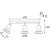 Moretti Luce Plafonnier Genziana 1421.E27, 3 l. laiton ancien