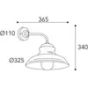 Moretti Luce Applique extérieur Mill 1595 laiton ancien/transp.