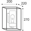 Moretti Luce Applique d'ext. Cubic³ 3363 laiton ancien/transp.