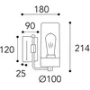 Moretti Luce Applique d'ext. Silindar 3390, laiton ancien/opale