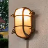 Moretti Luce Applique murale d'extérieur ovale Bengt laiton antique/op...